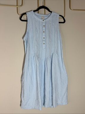 Medium L.L. Bean Seersucker Pinstripe Dress